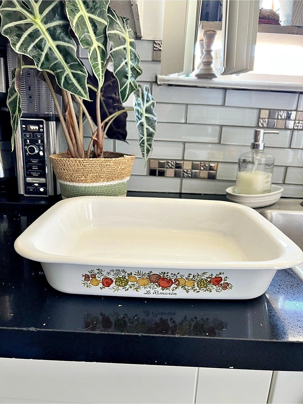 CorningWare A-21 1/2 Floral Baking Dish “spice of life” Roaster